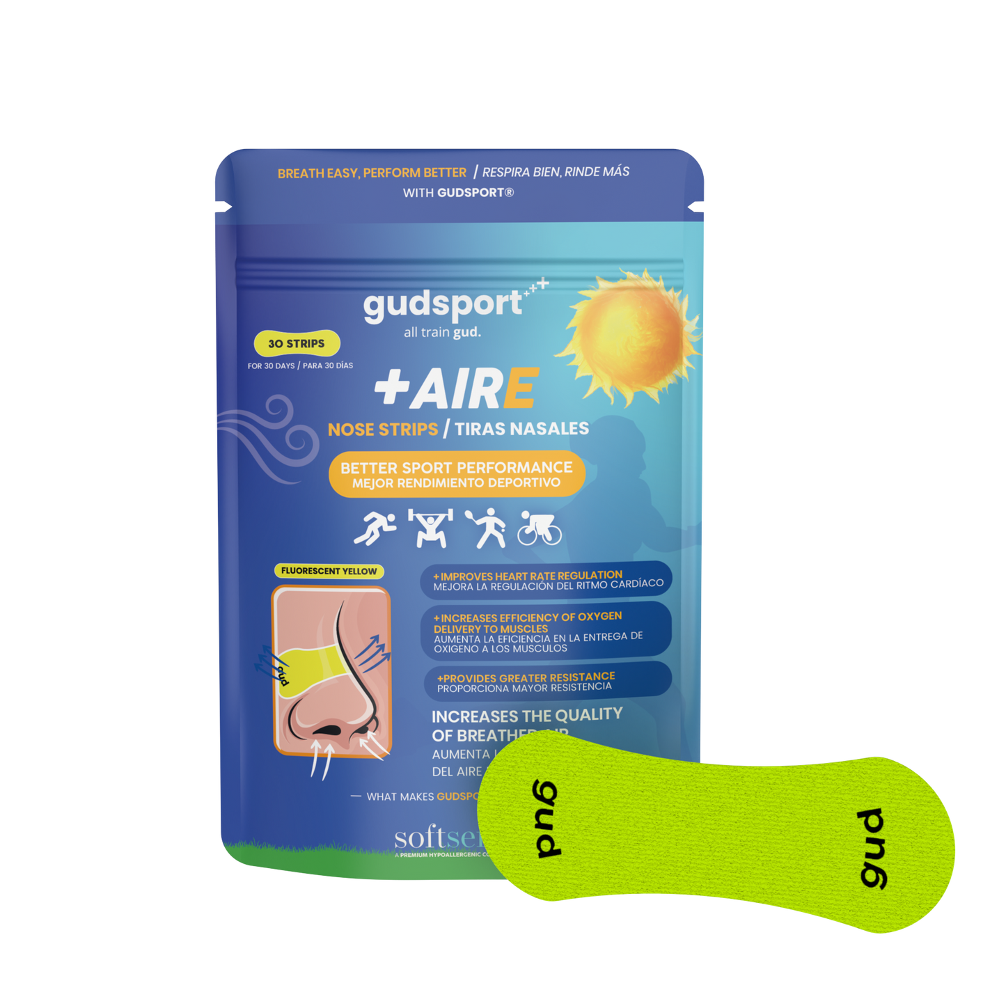 Gudsport® Tiras Nasales(Amarillo)